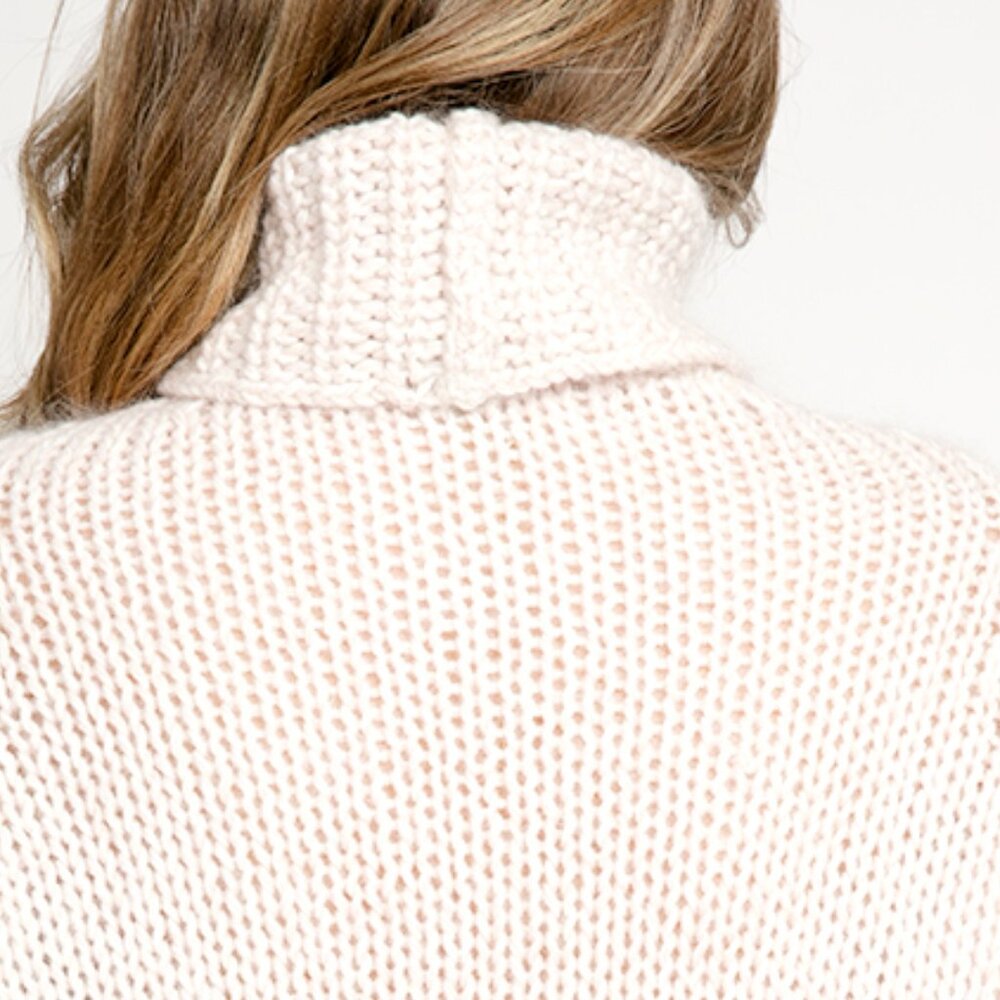 FORTE FORTE Mouliné Mohair Turtleneck Sweater in Blush - Picture 9 of 9